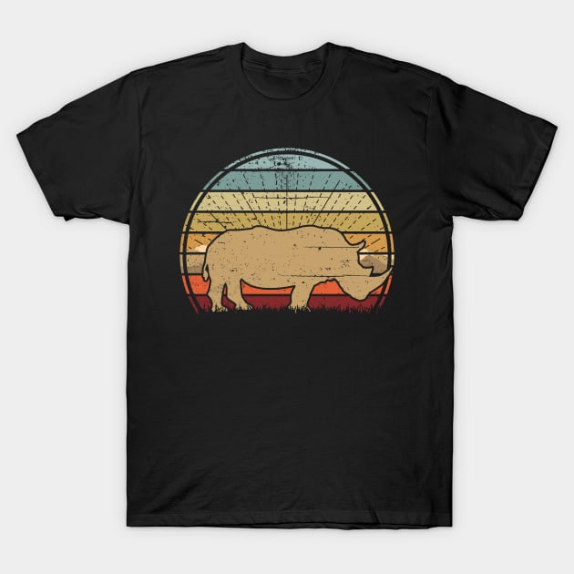 Rhino Sunset T-Shirt by Nerd_art